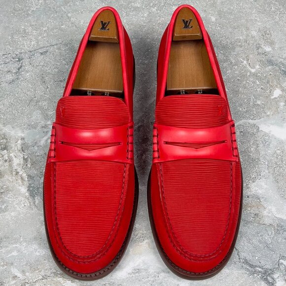 NEW RRP $1100 Louis Vuitton Louis Loafer Red Epi Nubuck 7.5 LV or 8.5 US 41.5 EU main image 4